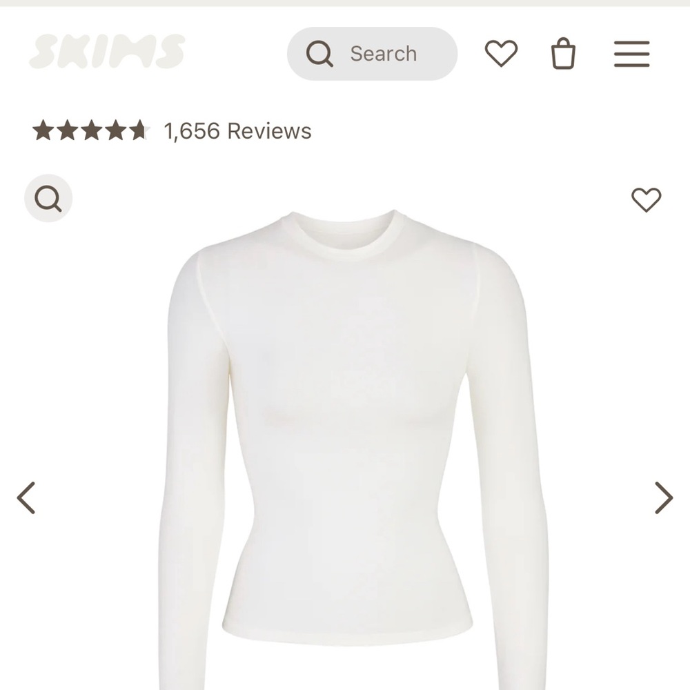 Skims cotton jersey long sleeve tee shirt